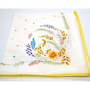 Set of 3 Ladies Women's Floral Flower Cotton Handkerchief Hankies - 13" x 13" - 22